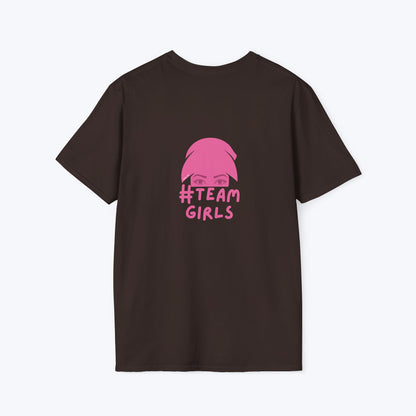 Premium #Team Girls T-Shirt — Pink Script Feminine Crew Tee