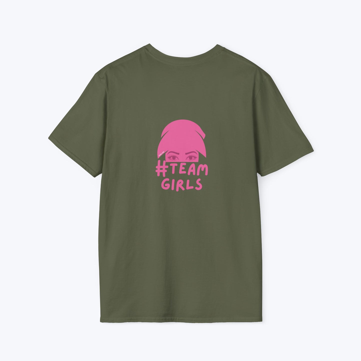 Premium #Team Girls T-Shirt — Pink Script Feminine Crew Tee