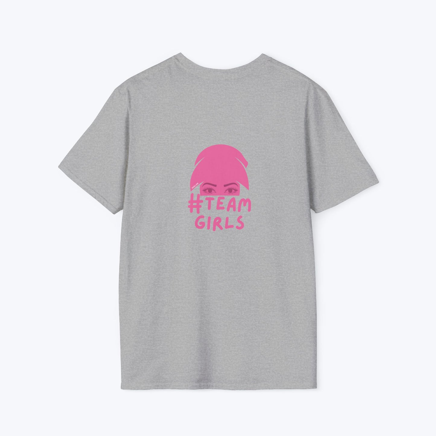 Premium #Team Girls T-Shirt — Pink Script Feminine Crew Tee