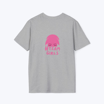 Premium #Team Girls T-Shirt — Pink Script Feminine Crew Tee