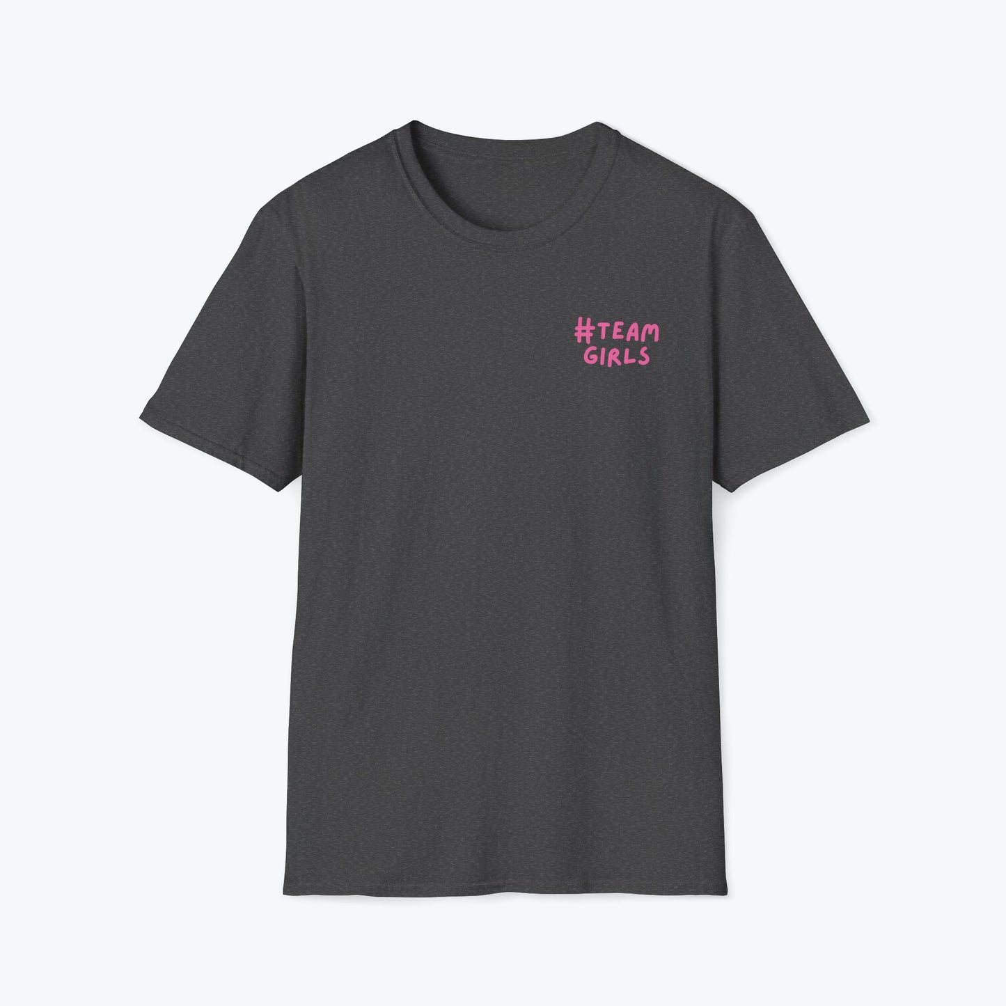Premium #Team Girls T-Shirt — Pink Script Feminine Crew Tee