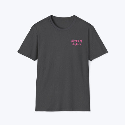 Premium #Team Girls T-Shirt — Pink Script Feminine Crew Tee