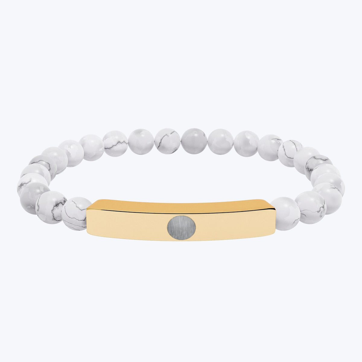 Engravable Natural Stone Bead Bar Bracelet — Premium Stretch Healing Bracelet