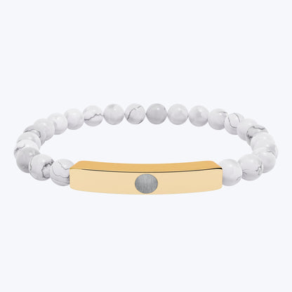 Engravable Natural Stone Bead Bar Bracelet — Premium Stretch Healing Bracelet