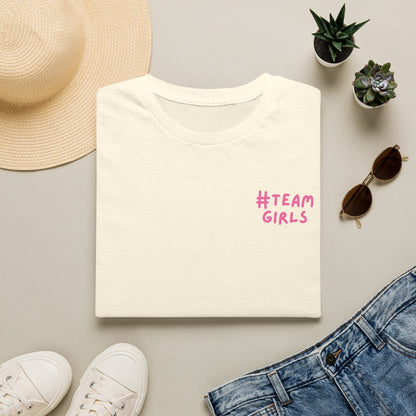 Premium #Team Girls T-Shirt — Pink Script Feminine Crew Tee