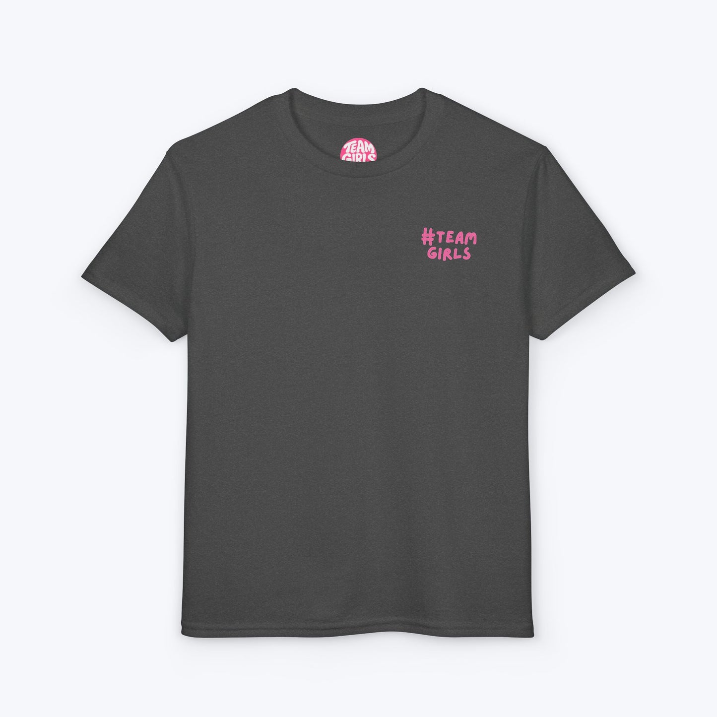 Premium Youth T-Shirt - #Team Girls Pink Chest Logo, Kids Team Spirit Shirt