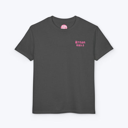 Premium Youth T-Shirt - #Team Girls Pink Chest Logo, Kids Team Spirit Shirt