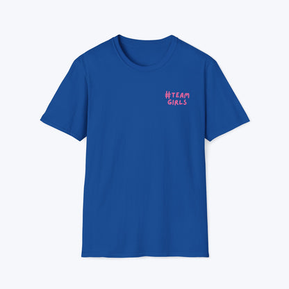 Premium #Team Girls T-Shirt — Pink Script Feminine Crew Tee