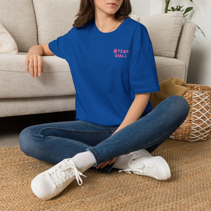 Premium #Team Girls T-Shirt — Pink Script Feminine Crew Tee