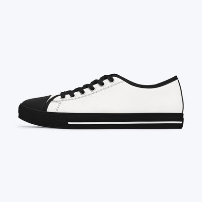 Premium Low Top Sneakers — White "#Team Girls" Casual Canvas Shoes