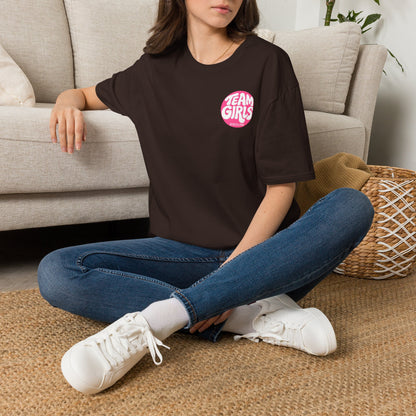 Team Girls Premium T-Shirt — Pink Retro Logo Tee for Women & Girls