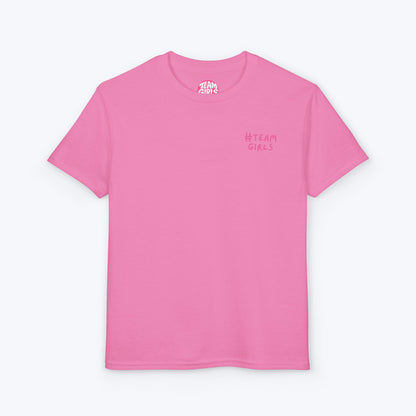 Premium Youth T-Shirt - #Team Girls Pink Chest Logo, Kids Team Spirit Shirt
