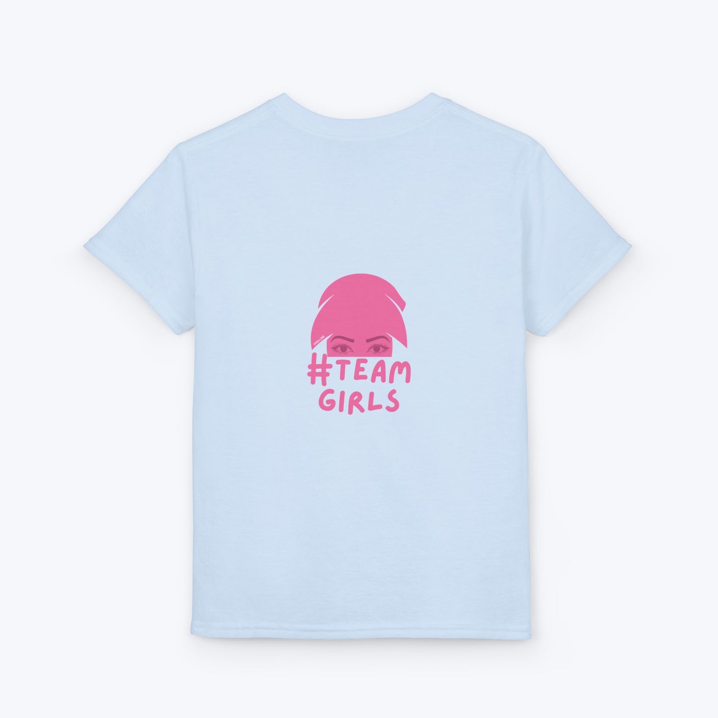 Premium Youth T-Shirt - #Team Girls Pink Chest Logo, Kids Team Spirit Shirt