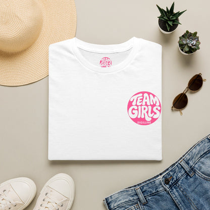 Team Girls Premium T-Shirt — Pink Retro Logo Tee for Women & Girls