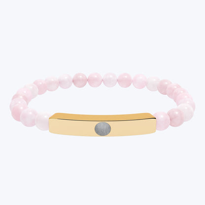 Engravable Natural Stone Bead Bar Bracelet — Premium Stretch Healing Bracelet