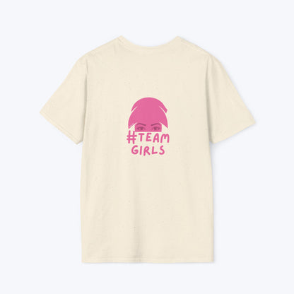 Premium #Team Girls T-Shirt — Pink Script Feminine Crew Tee