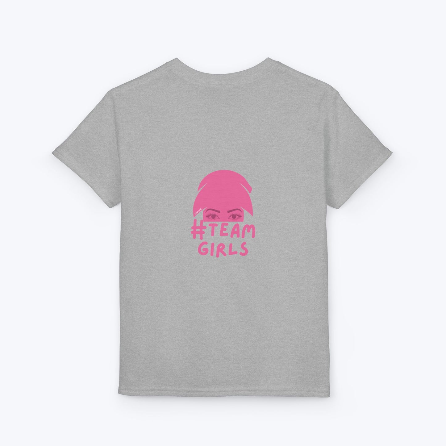 Premium Youth T-Shirt - #Team Girls Pink Chest Logo, Kids Team Spirit Shirt