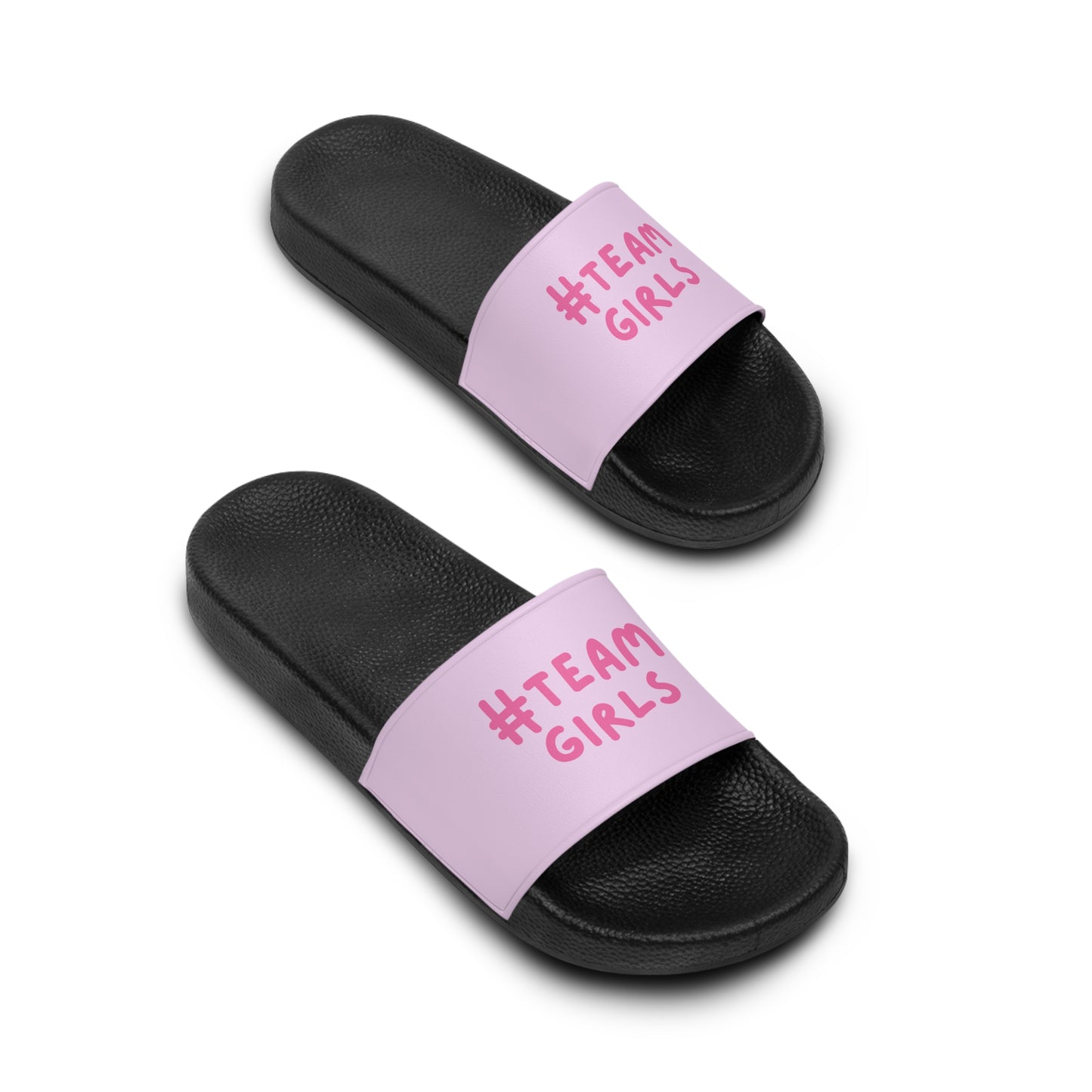 Premium #Team Girls Slide Sandals — Pink Women's Pool & Beach Slides