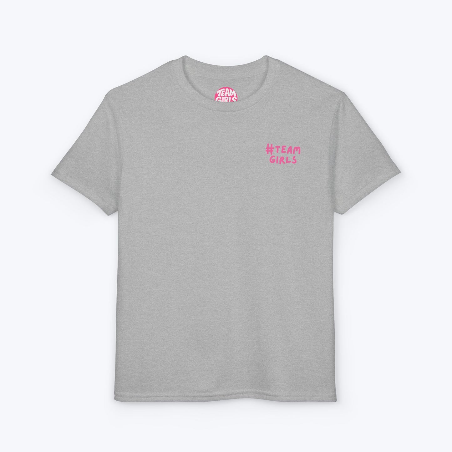 Premium Youth T-Shirt - #Team Girls Pink Chest Logo, Kids Team Spirit Shirt