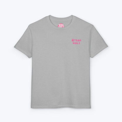 Premium Youth T-Shirt - #Team Girls Pink Chest Logo, Kids Team Spirit Shirt
