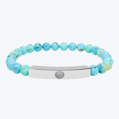 Engravable Natural Stone Bead Bar Bracelet — Premium Stretch Healing Bracelet