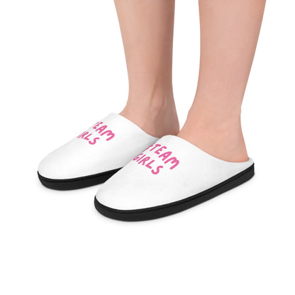 Premium #TEAM GIRLS Women's Indoor Slippers — Cozy Pink Slogan House Shoes for Girlfriends, Bridal Parties & Gifts