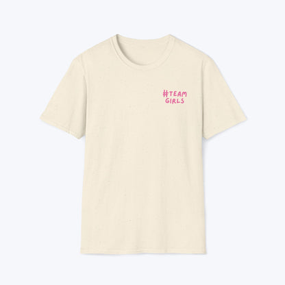 Premium #Team Girls T-Shirt — Pink Script Feminine Crew Tee