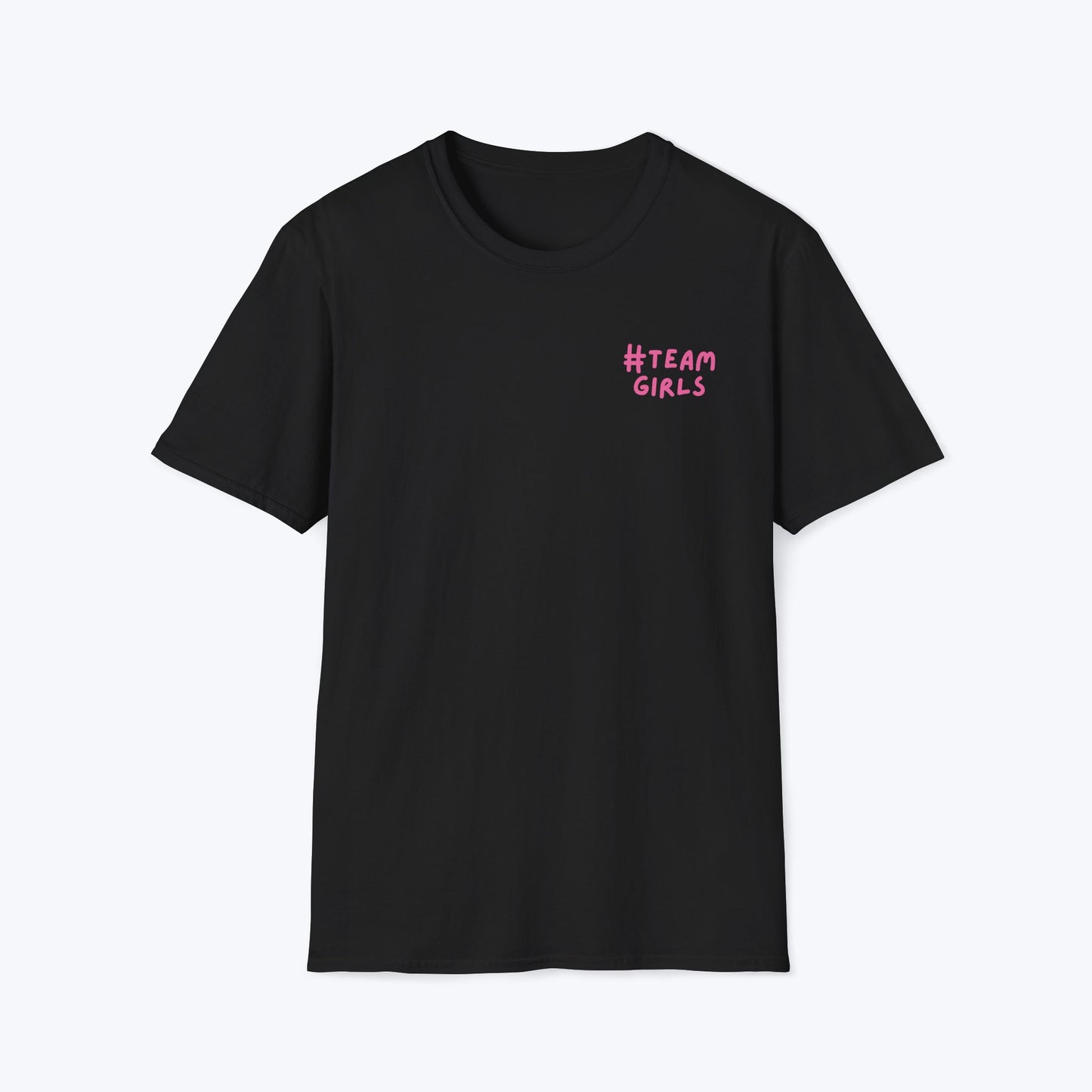 Premium #Team Girls T-Shirt — Pink Script Feminine Crew Tee