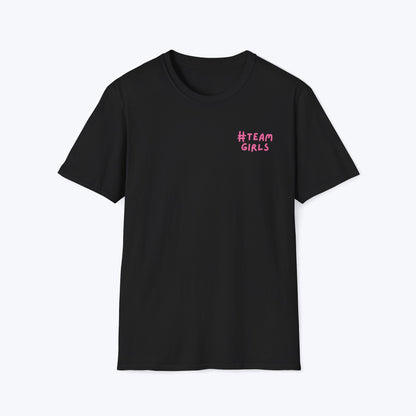 Premium #Team Girls T-Shirt — Pink Script Feminine Crew Tee