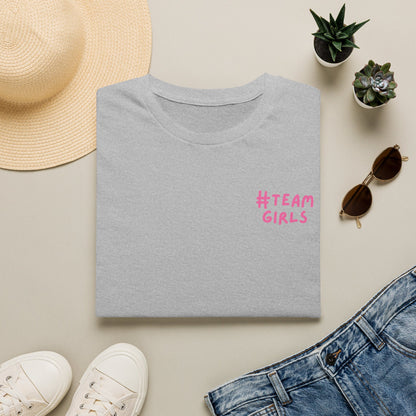 Premium #Team Girls T-Shirt — Pink Script Feminine Crew Tee
