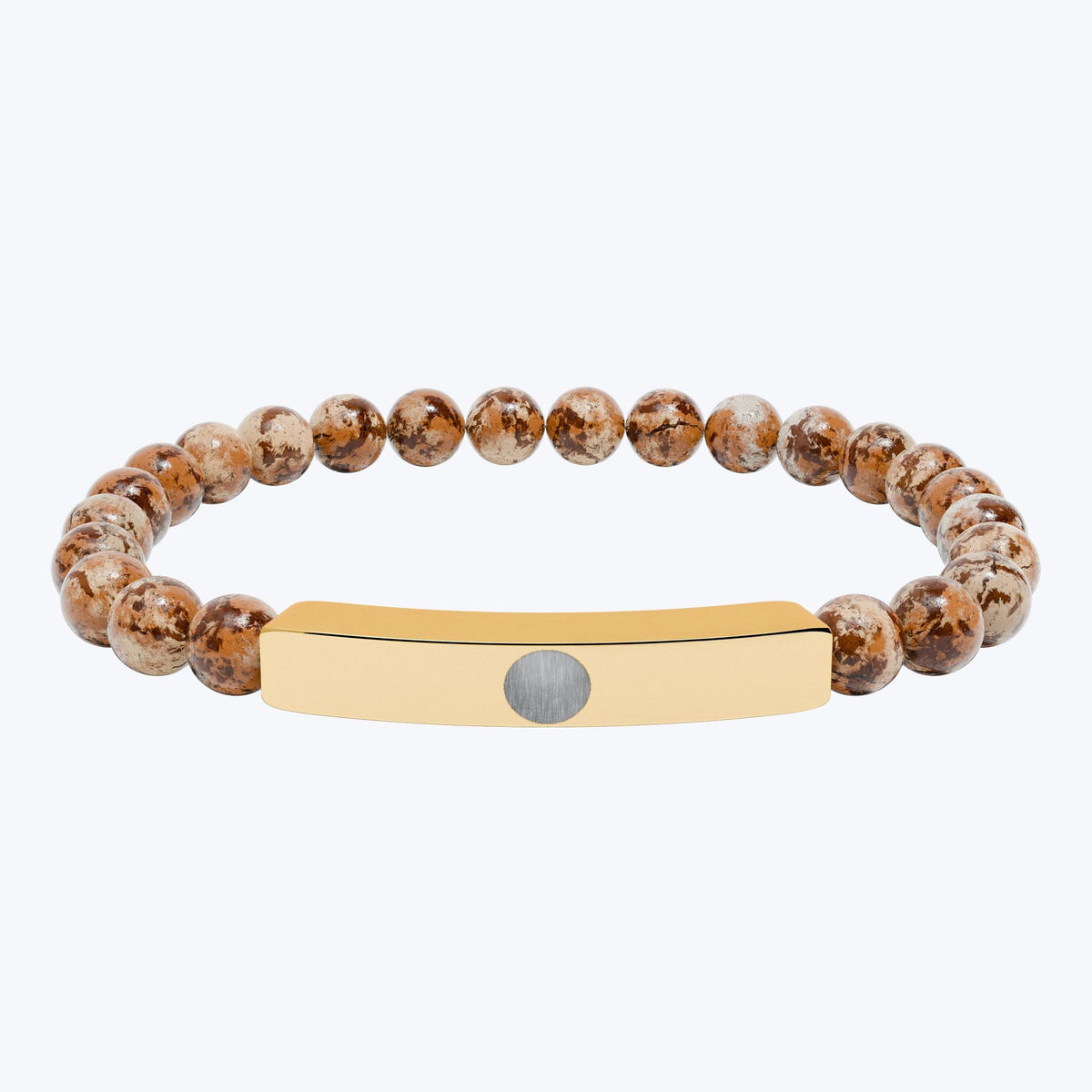 Engravable Natural Stone Bead Bar Bracelet — Premium Stretch Healing Bracelet