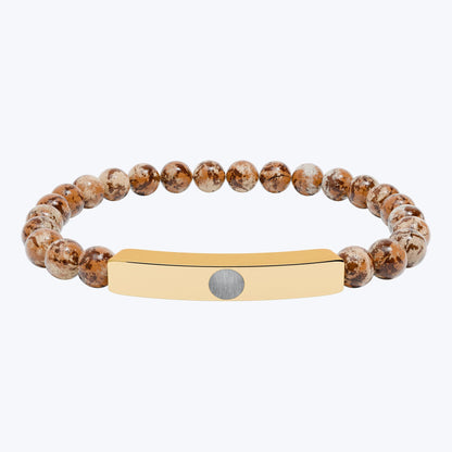 Engravable Natural Stone Bead Bar Bracelet — Premium Stretch Healing Bracelet