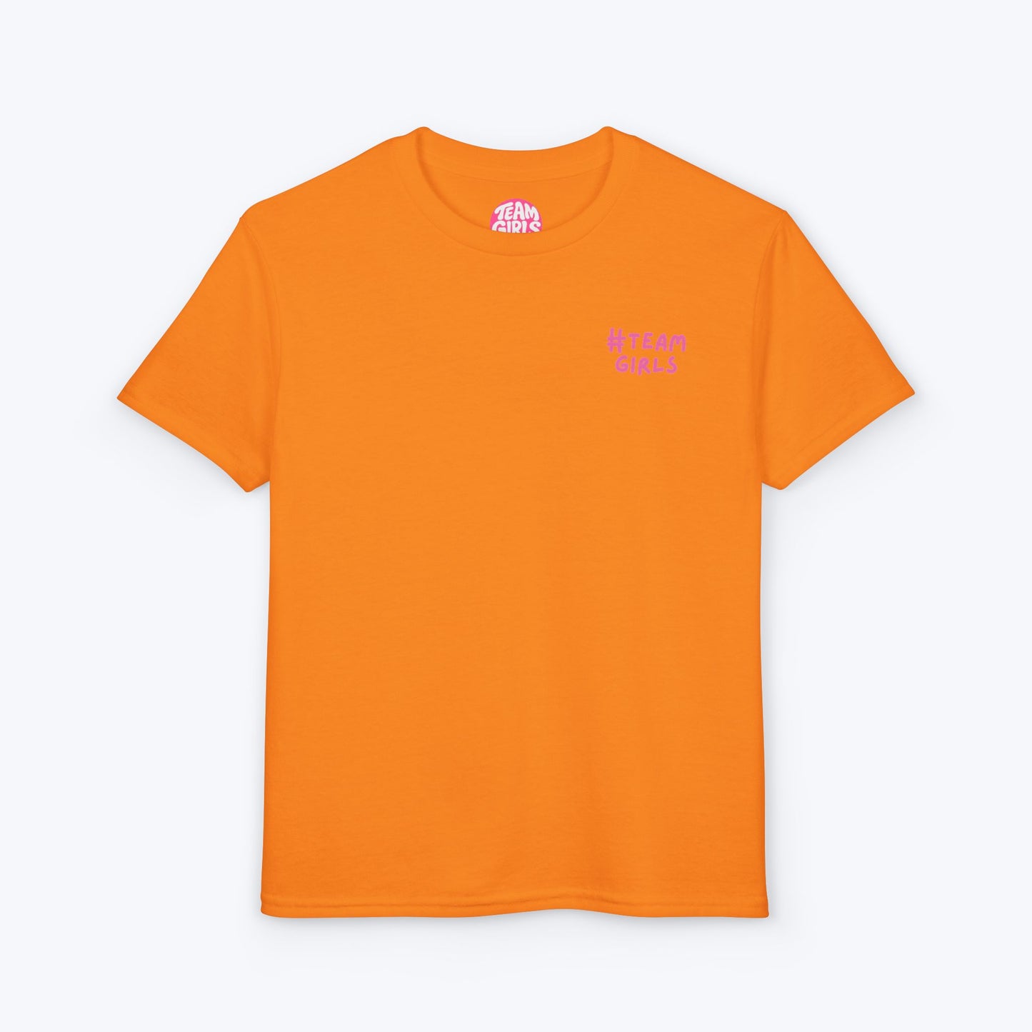 Premium Youth T-Shirt - #Team Girls Pink Chest Logo, Kids Team Spirit Shirt