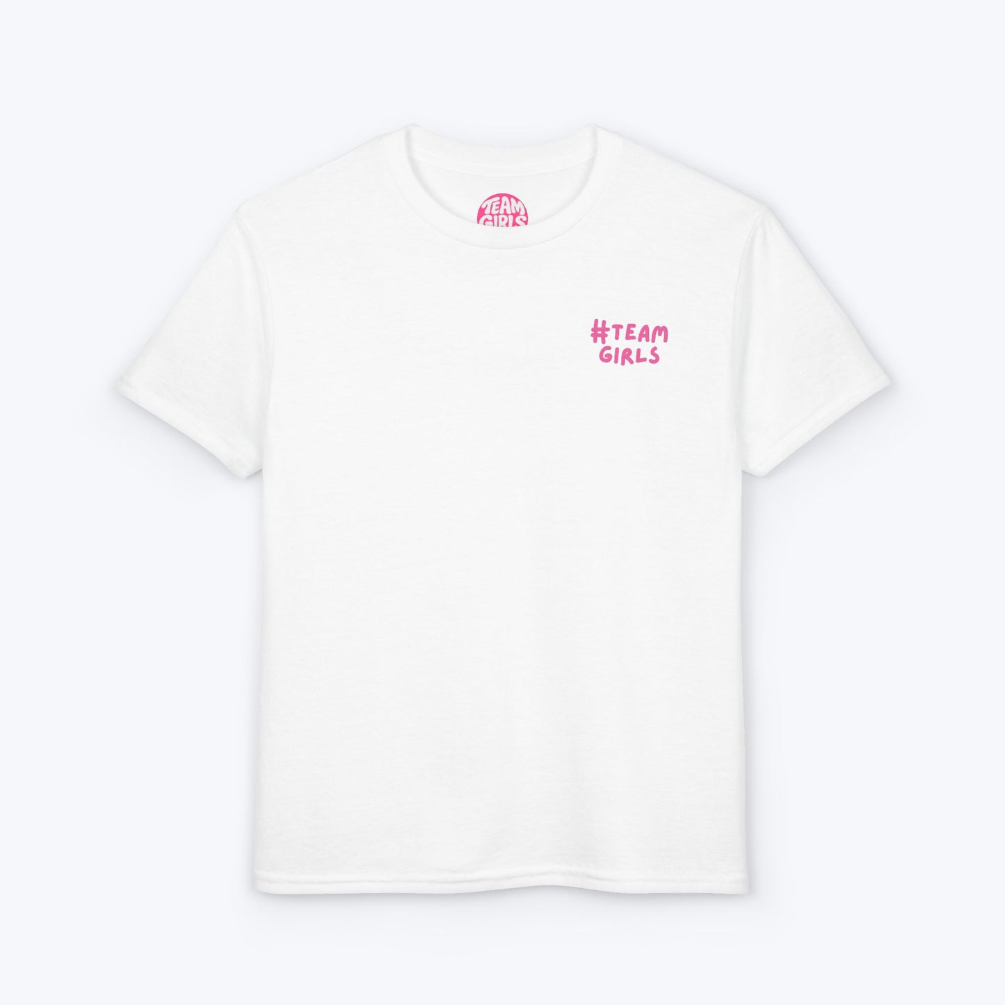 Premium Youth T-Shirt - #Team Girls Pink Chest Logo, Kids Team Spirit Shirt