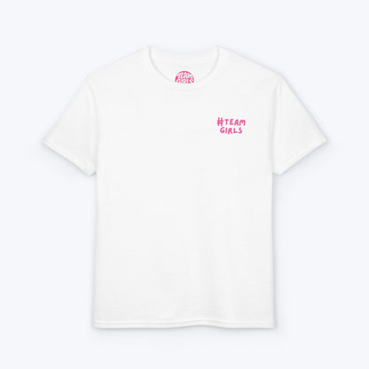 Premium Youth T-Shirt - #Team Girls Pink Chest Logo, Kids Team Spirit Shirt