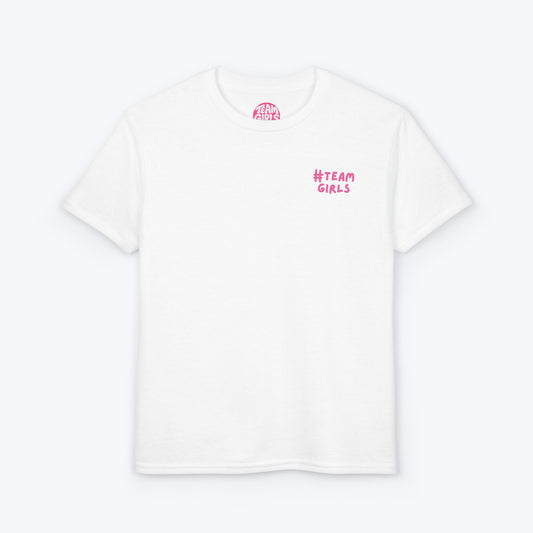Premium Youth T-Shirt - #Team Girls Pink Chest Logo, Kids Team Spirit Shirt