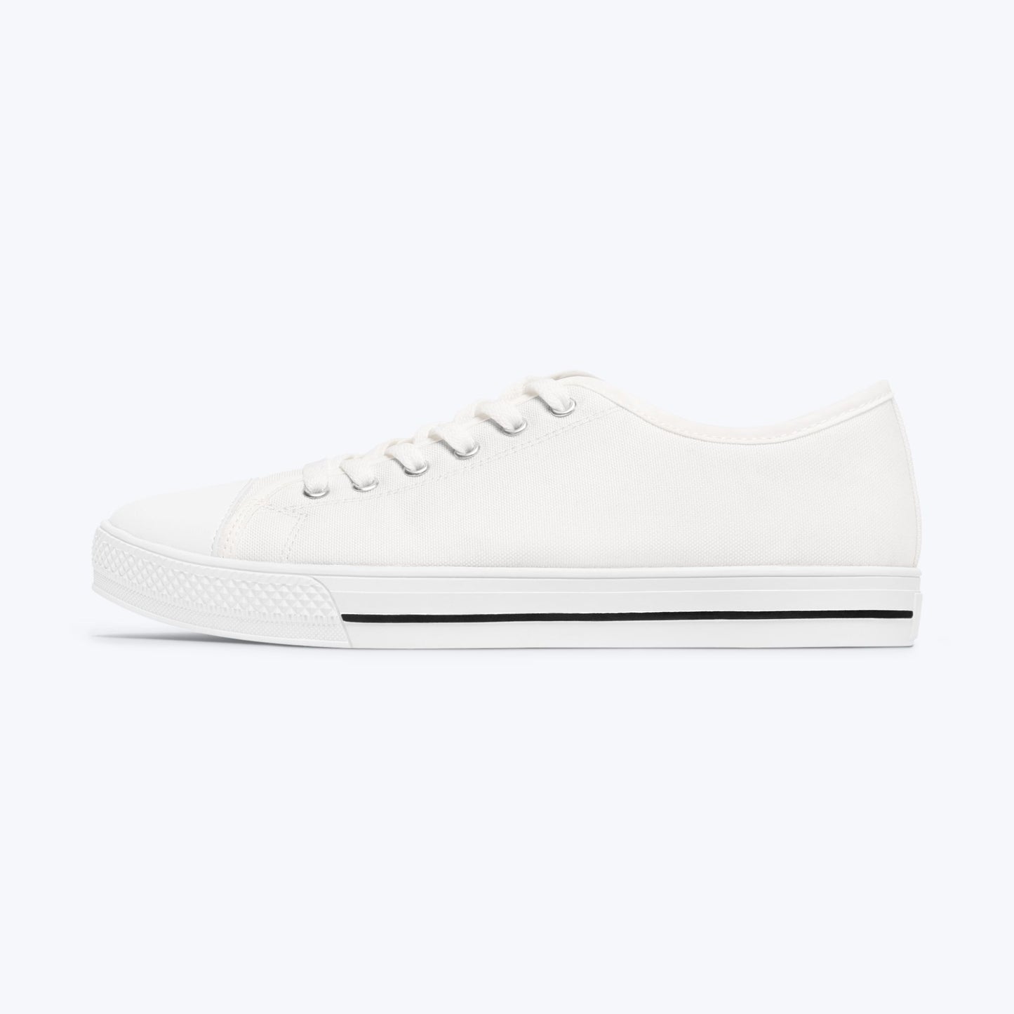Premium Low Top Sneakers — White "#Team Girls" Casual Canvas Shoes