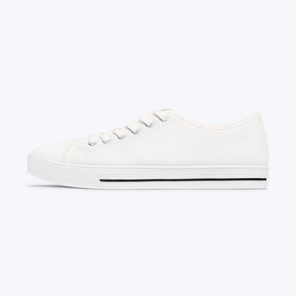 Premium Low Top Sneakers — White "#Team Girls" Casual Canvas Shoes