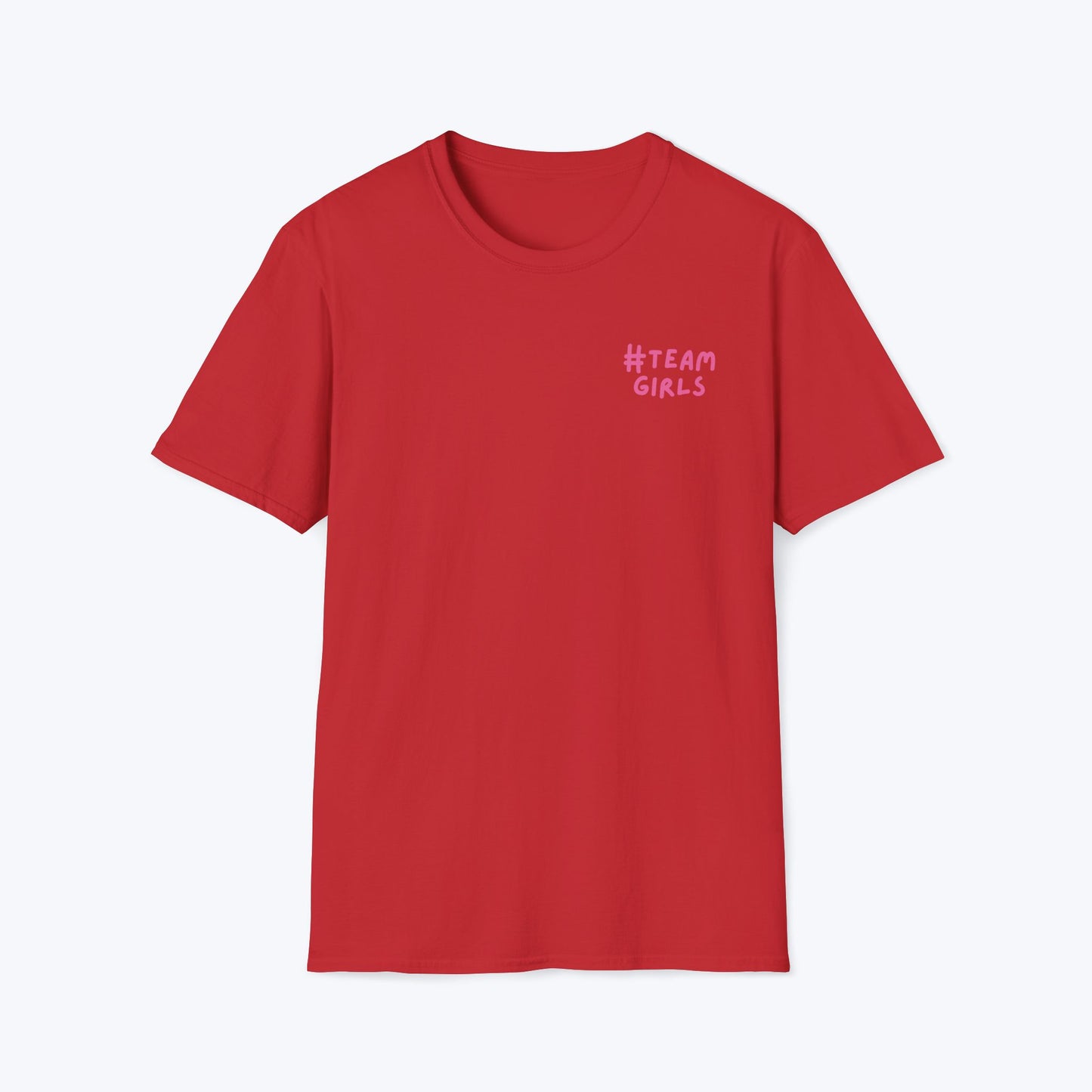 Premium #Team Girls T-Shirt — Pink Script Feminine Crew Tee