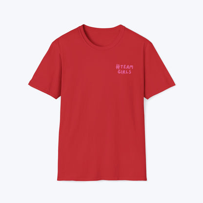 Premium #Team Girls T-Shirt — Pink Script Feminine Crew Tee