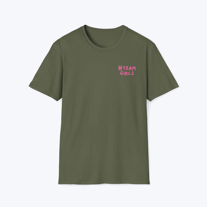 Premium #Team Girls T-Shirt — Pink Script Feminine Crew Tee
