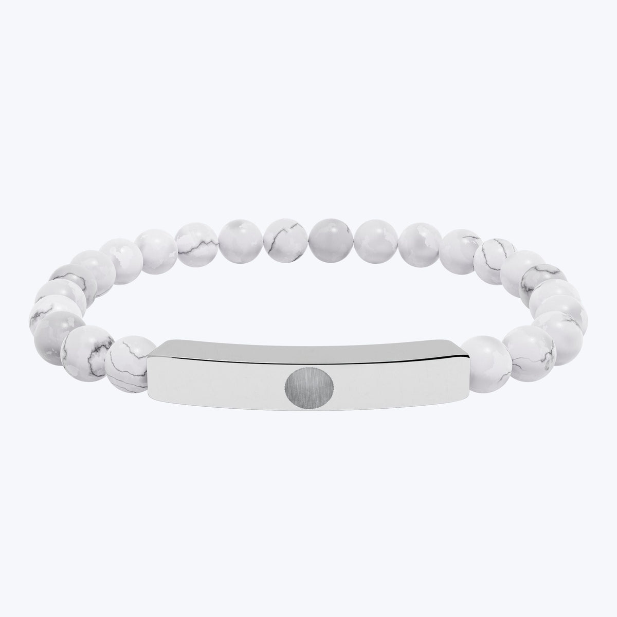 Engravable Natural Stone Bead Bar Bracelet — Premium Stretch Healing Bracelet