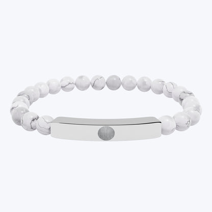 Engravable Natural Stone Bead Bar Bracelet — Premium Stretch Healing Bracelet