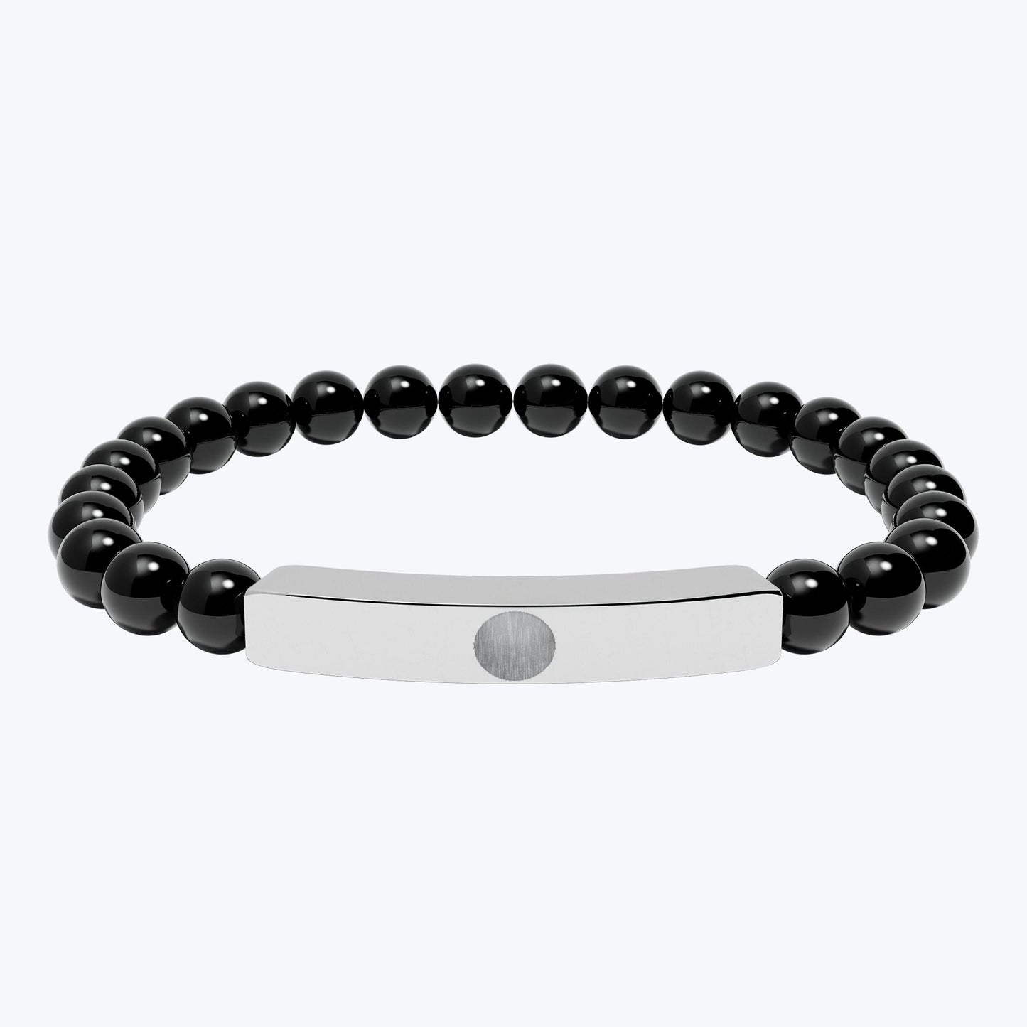 Engravable Natural Stone Bead Bar Bracelet — Premium Stretch Healing Bracelet