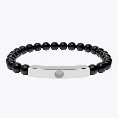 Engravable Natural Stone Bead Bar Bracelet — Premium Stretch Healing Bracelet