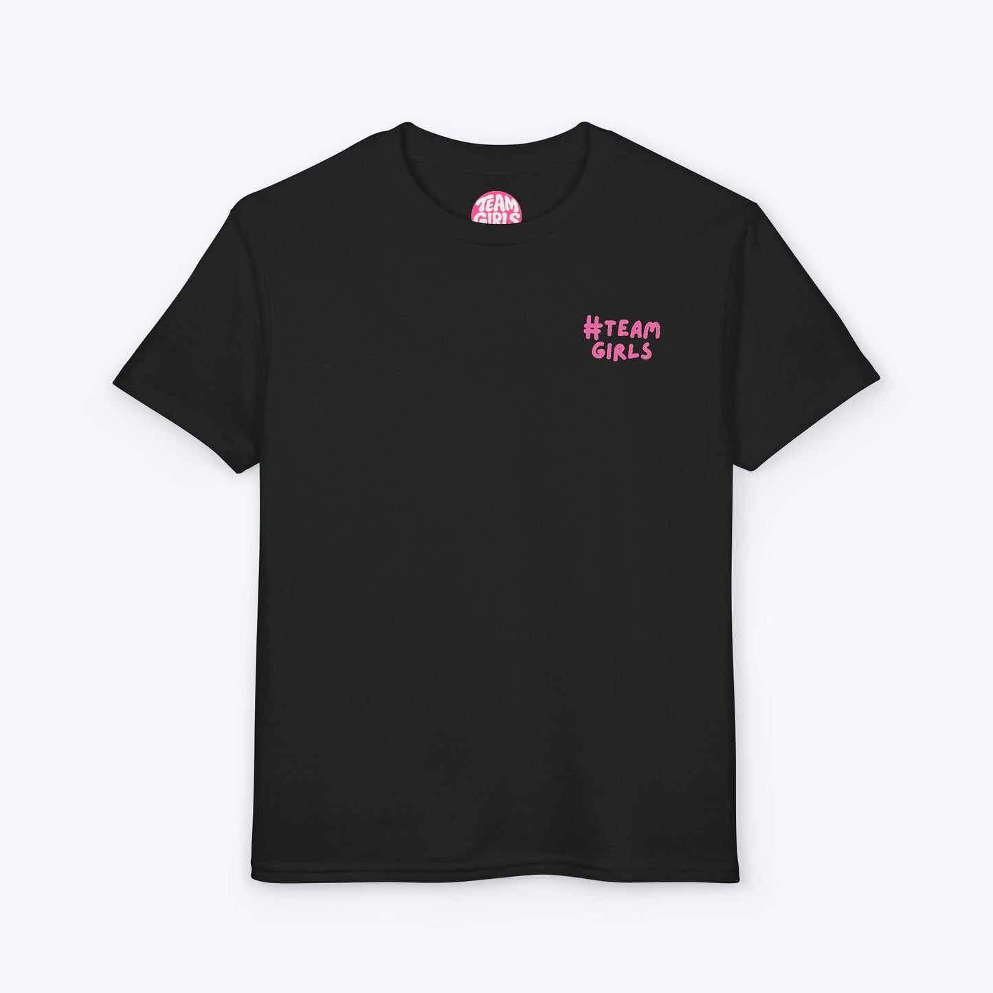Premium Youth T-Shirt - #Team Girls Pink Chest Logo, Kids Team Spirit Shirt
