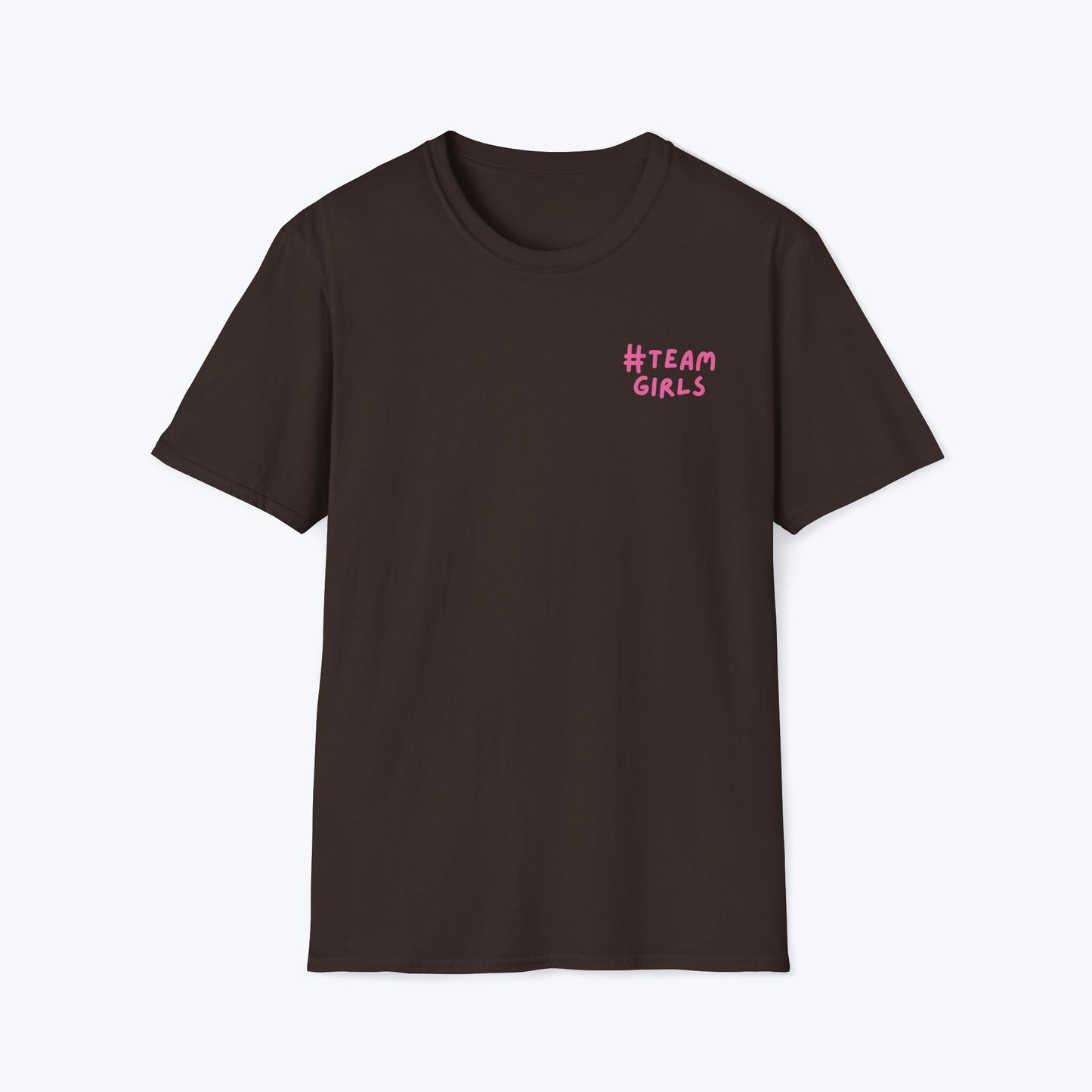 Premium #Team Girls T-Shirt — Pink Script Feminine Crew Tee