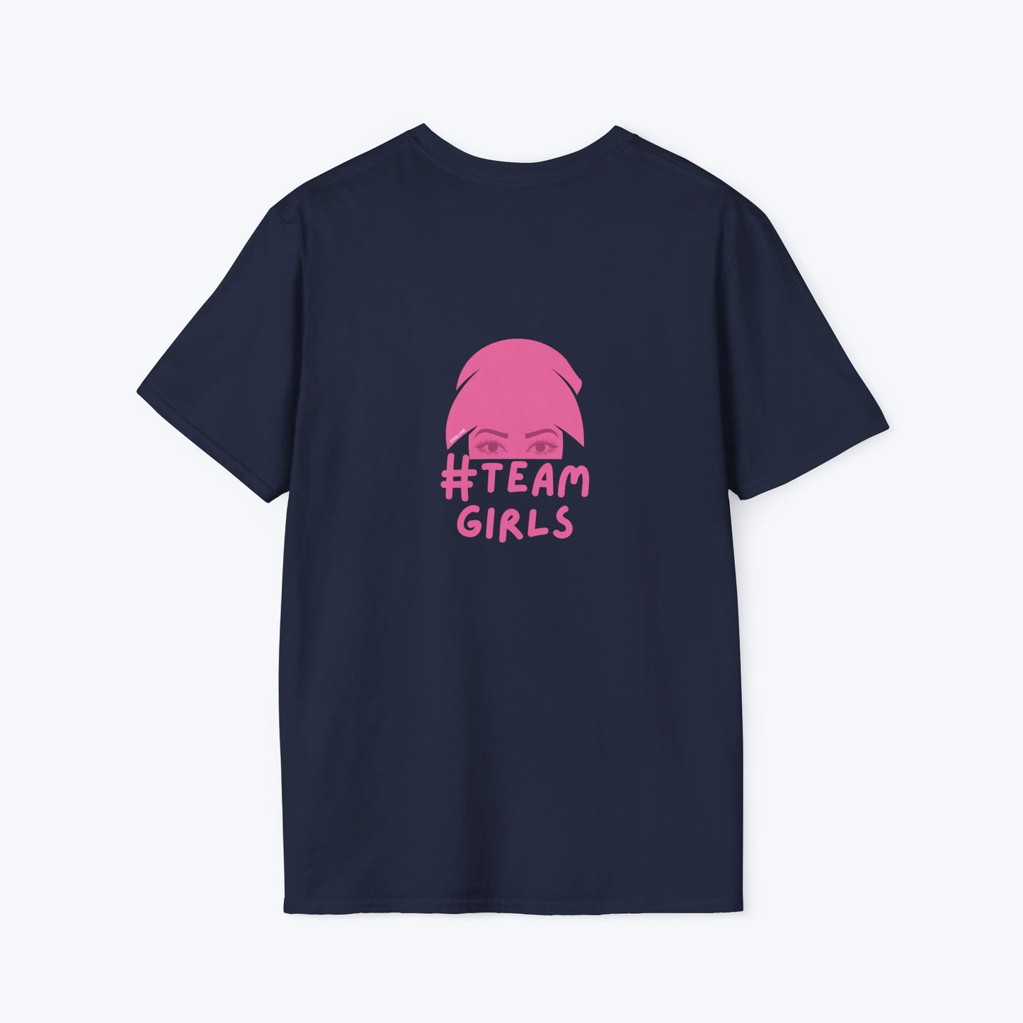 Premium #Team Girls T-Shirt — Pink Script Feminine Crew Tee