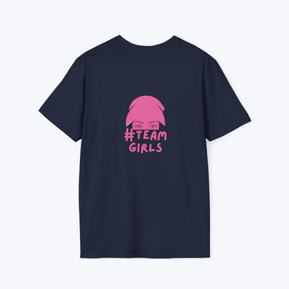 Premium #Team Girls T-Shirt — Pink Script Feminine Crew Tee