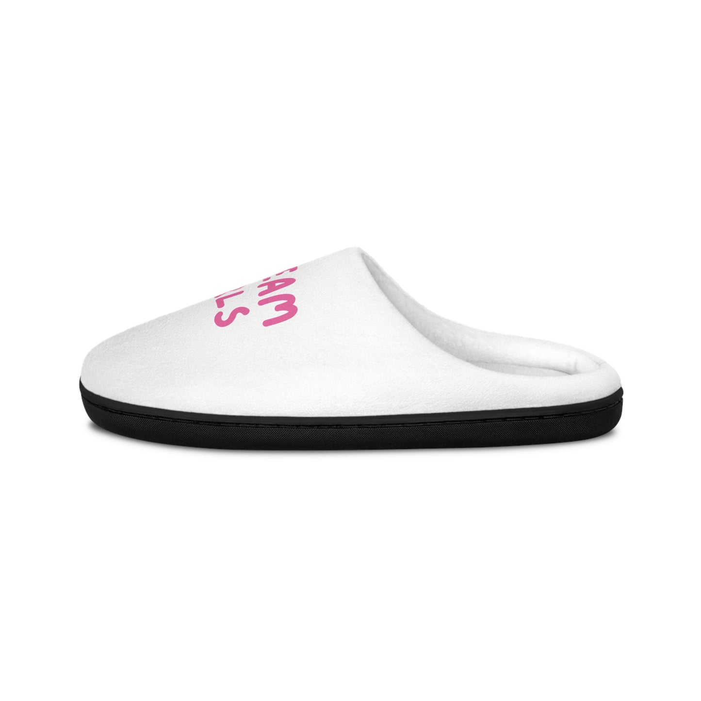 Premium #TEAM GIRLS Women's Indoor Slippers — Cozy Pink Slogan House Shoes for Girlfriends, Bridal Parties & Gifts